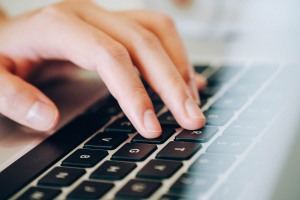 person using a keyboard